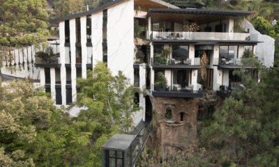 Diseño arquitectónico de lujo que se adapta a terrenos escarpados