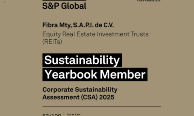 Fibra Mty, entre las 17 empresas mexicanas en el Yearbook 2026 de S&P