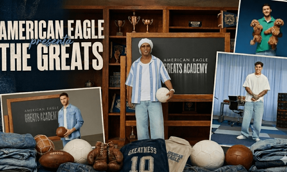 American Eagle lanza campaña global con Ronaldinho y Santiago Giménez